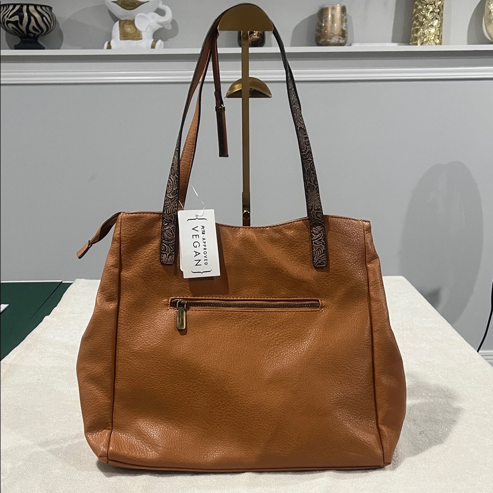 Darcy Marks London Cognac Shoulder Tote Purse NWT
